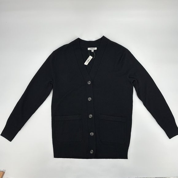 Madewell Merino Wool Boyfriend Cardigan in True Black size XXS NWT NS666 - Picture 6 of 13
